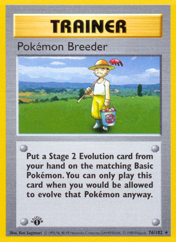 Pokémon Breeder (076/102) Reverse Holo card image