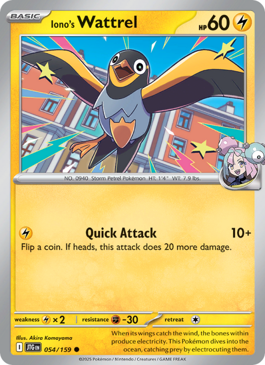 Iono's Wattrel (054/159) Reverse Holo card image