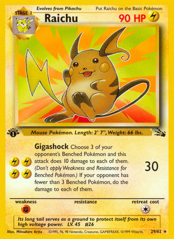 Raichu (029/62) Reverse Holo card image