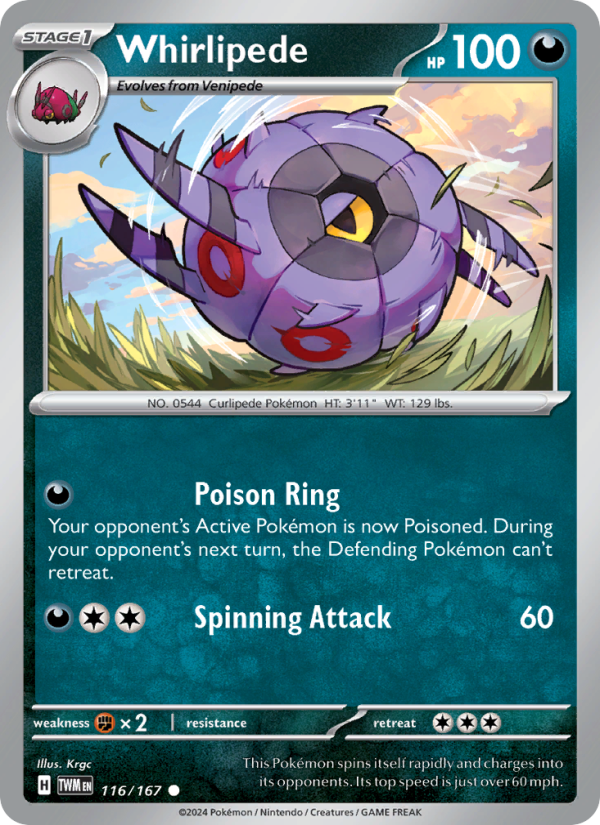 Whirlipede (116/167) Reverse Holo card image