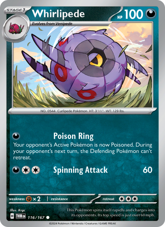 Whirlipede (116/167) Reverse Holo card image