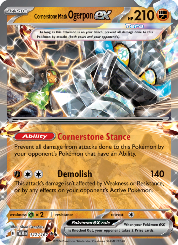 Cornerstone Mask Ogerpon ex (112/167) Holographic card image