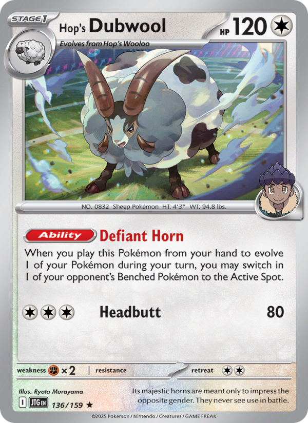 Hop's Dubwool (136/159) Reverse Holo card image
