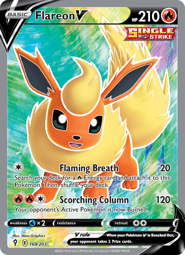 Flareon V (169/203) Holographic card image
