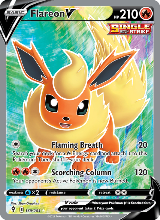 Flareon V (169/203) Holographic card image