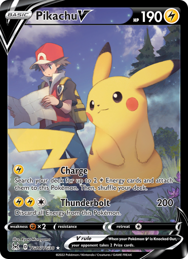 Pikachu V (TG16/196) Holographic card image