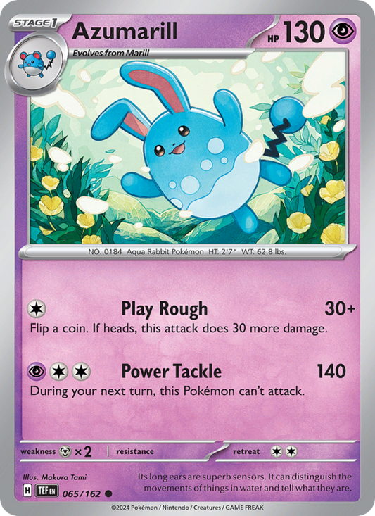 Azumarill (065/162) Reverse Holo card image