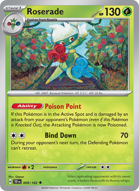Roserade (009/162) Reverse Holo card image
