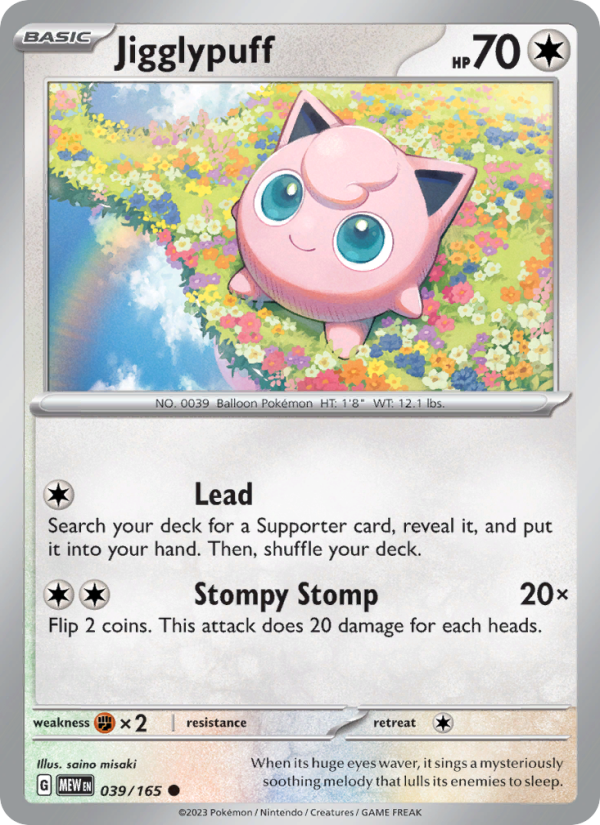 Jigglypuff (039/165) Reverse Holo card image