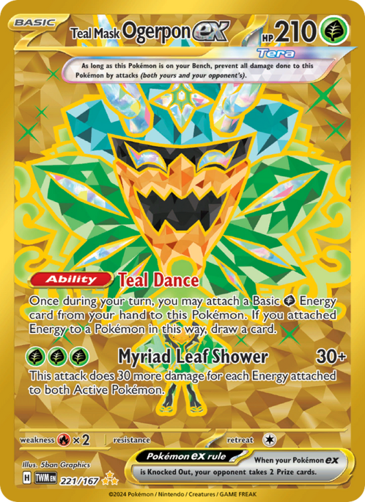 Teal Mask Ogerpon ex (221/167) Holographic card image