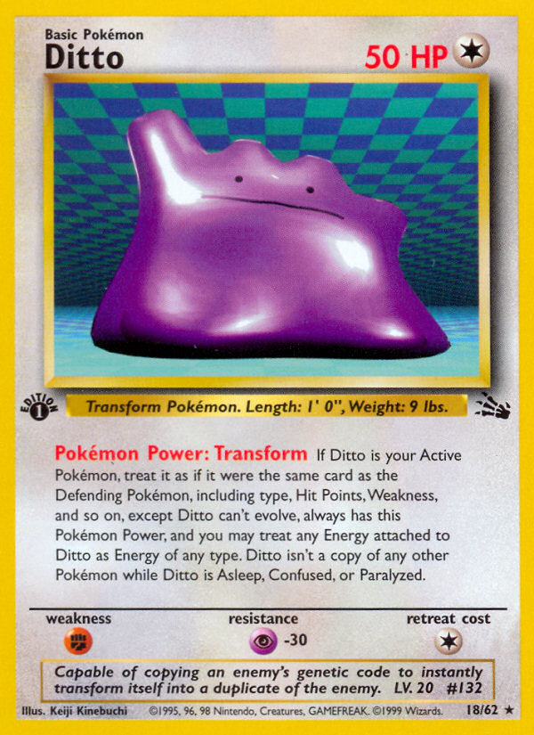 Ditto (018/62) Reverse Holo card image