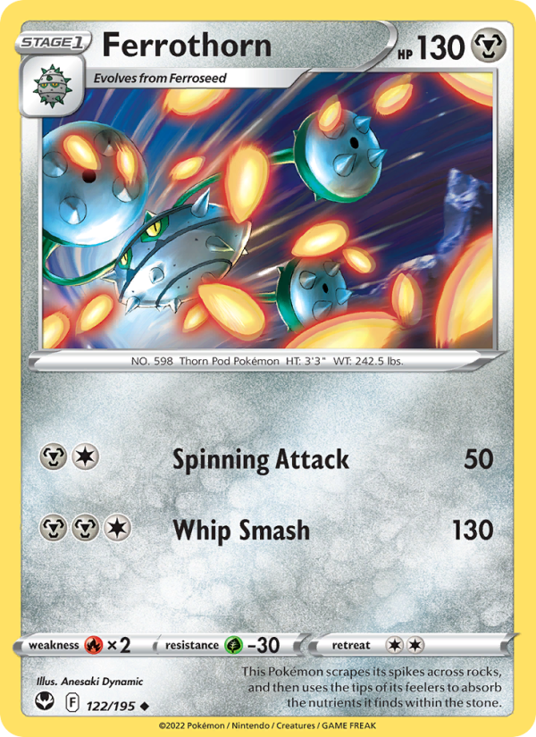 Ferrothorn (122/195) Reverse Holo card image