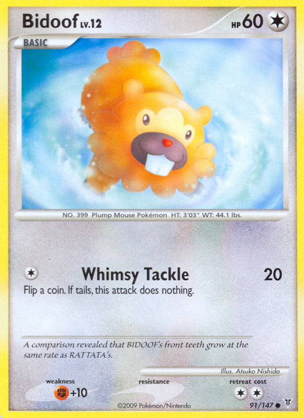 Bidoof (091/147) Reverse Holo card image