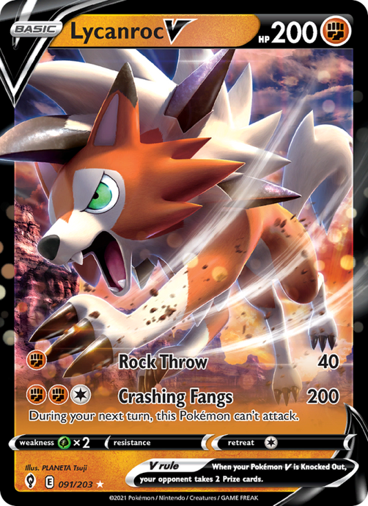 Lycanroc V (091/203) Holographic card image