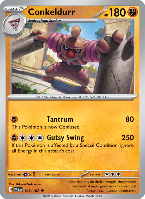 Conkeldurr (105/167) Reverse Holo card image