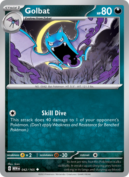 Golbat (042/165) Reverse Holo card image