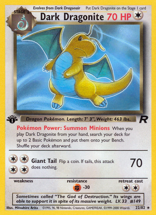 Dark Dragonite (022/82) Reverse Holo card image