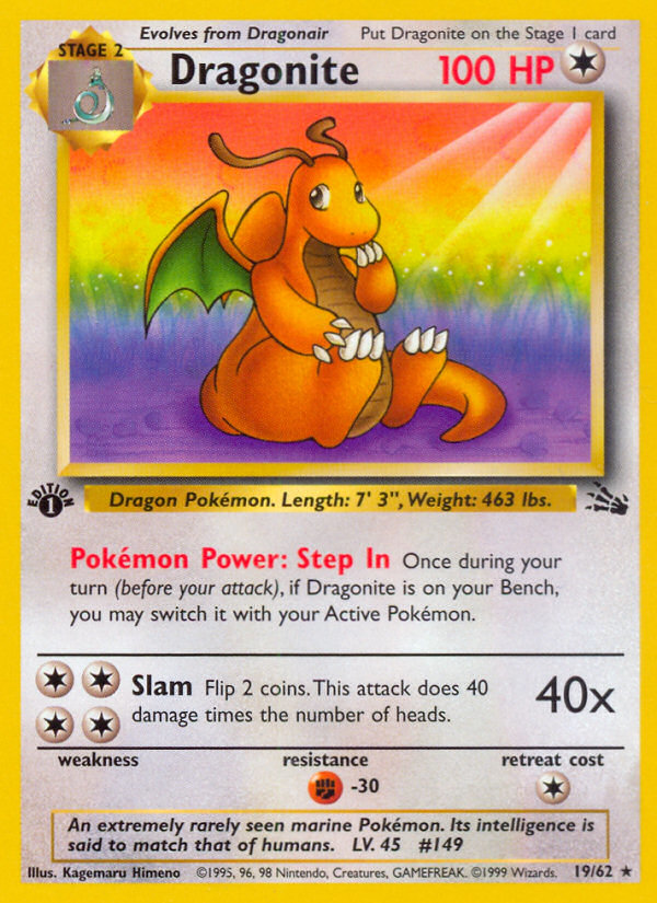 Dragonite (019/62) Reverse Holo card image