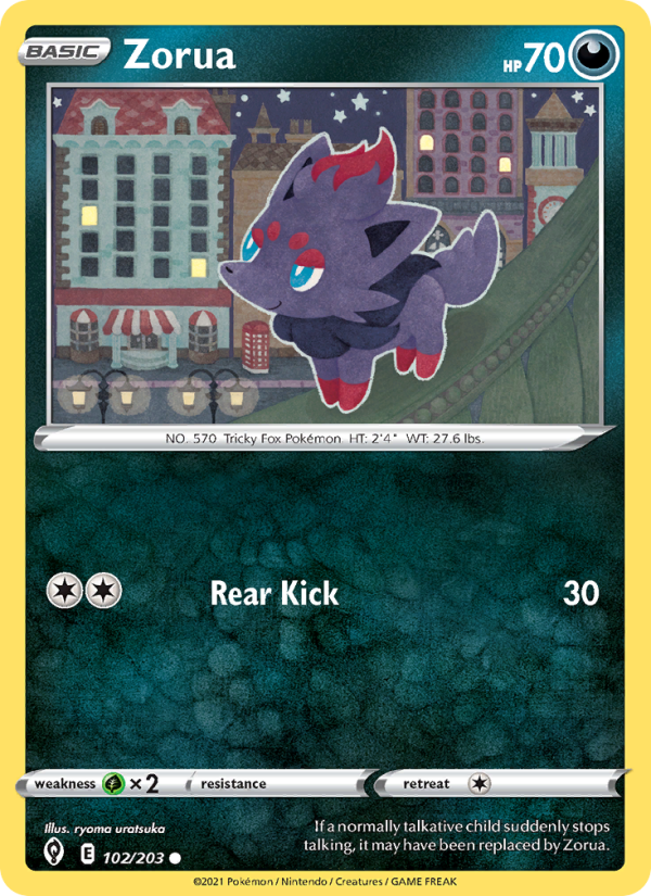 Zorua (102/203) Reverse Holo card image