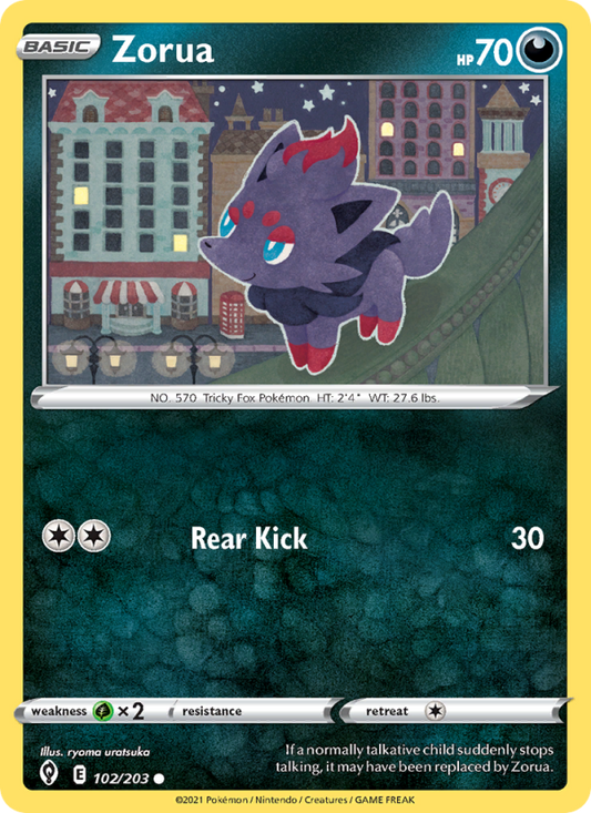 Zorua (102/203) Reverse Holo card image
