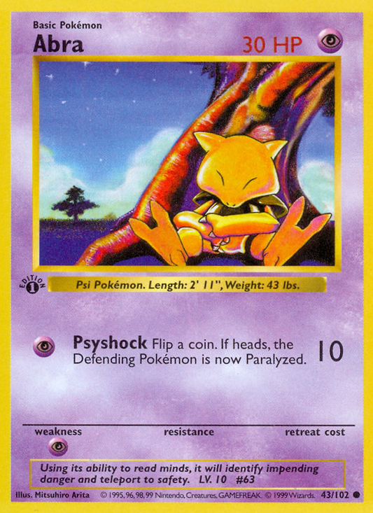 Abra (043/102) Reverse Holo card image