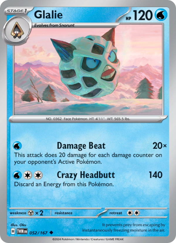 Glalie (052/167) Reverse Holo card image