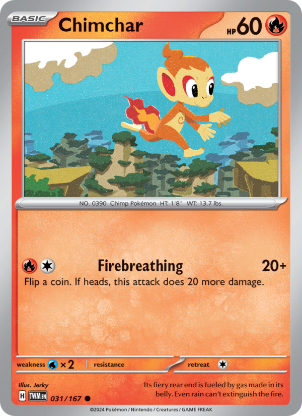 Chimchar (031/167) Reverse Holo card image