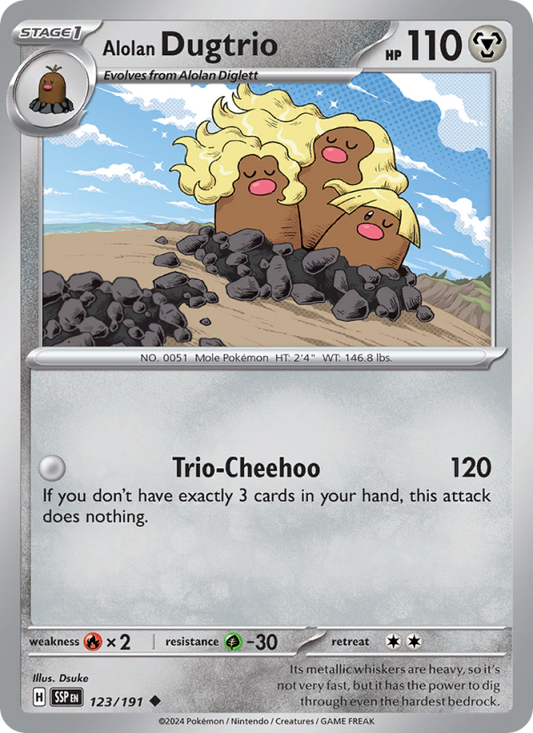 Alolan Dugtrio (123/191) Reverse Holo card image