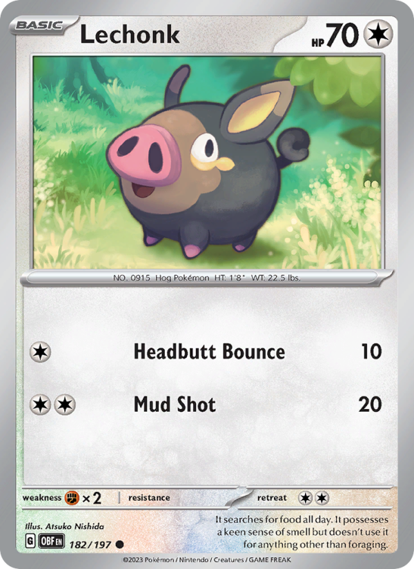 Lechonk (182/197) Reverse Holo card image