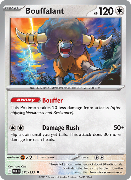 Bouffalant (174/197) Reverse Holo card image