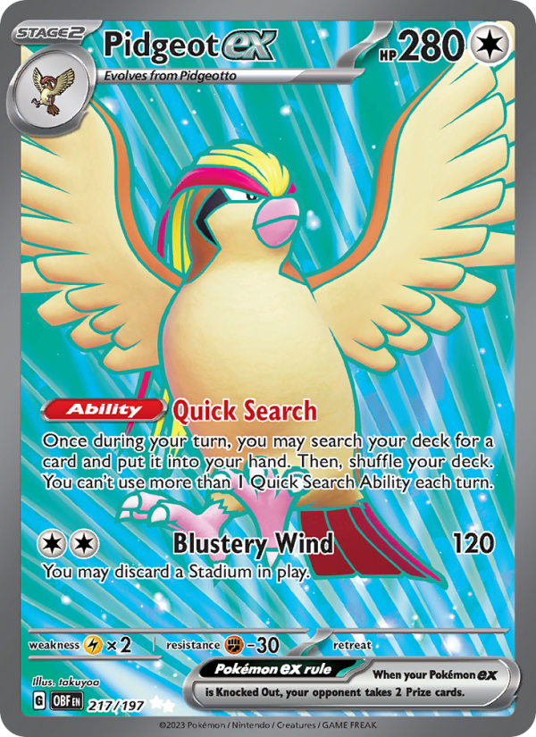 Pidgeot ex (217/197) Holographic card image