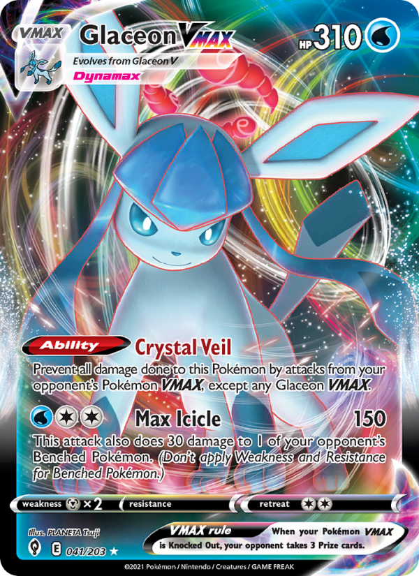 Glaceon VMAX (041/203) Holographic card image