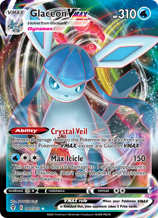 Glaceon VMAX (041/203) Holographic card image