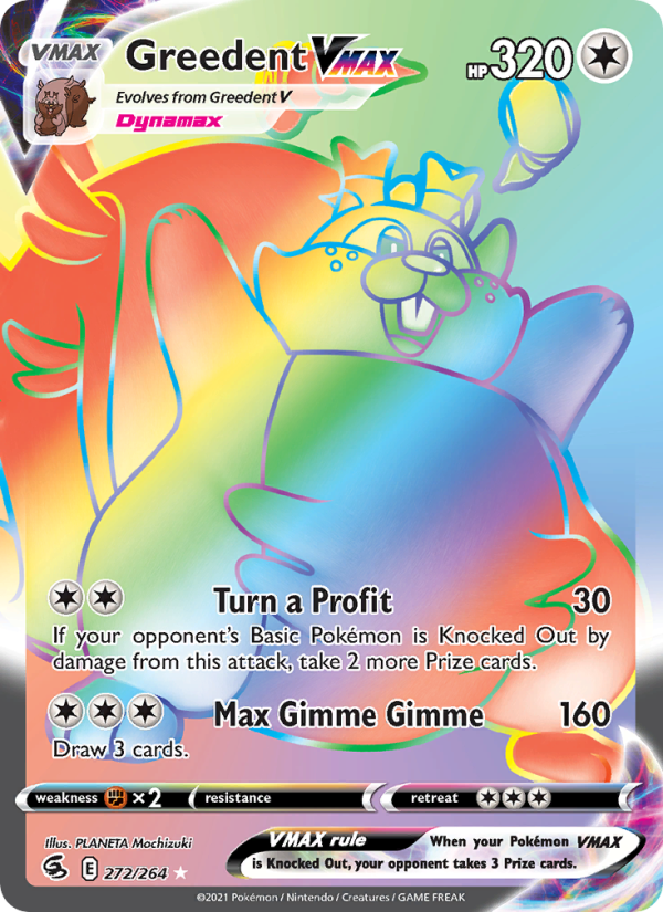 Greedent VMAX (272/264) Reverse Holo card image