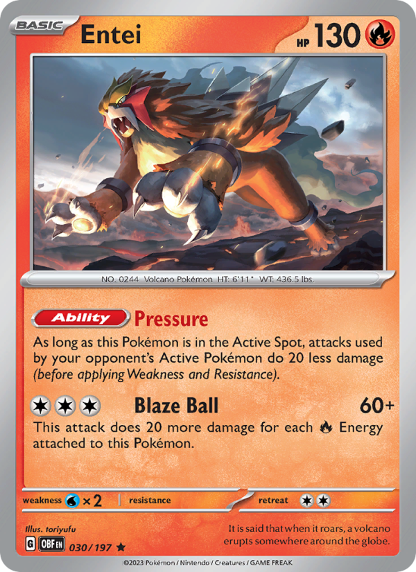 Entei (030/197) Reverse Holo card image