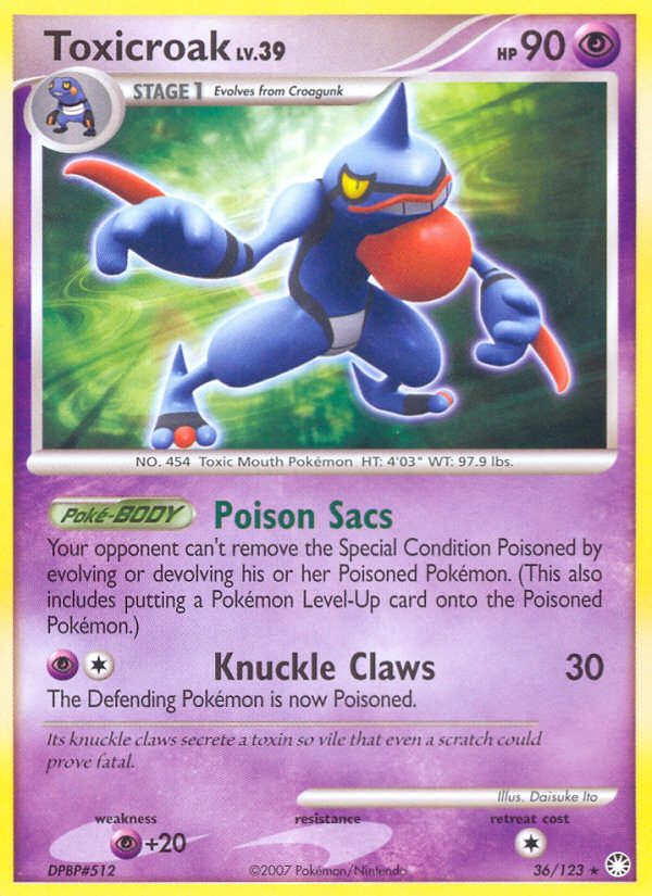 Toxicroak (036/122) Reverse Holo card image