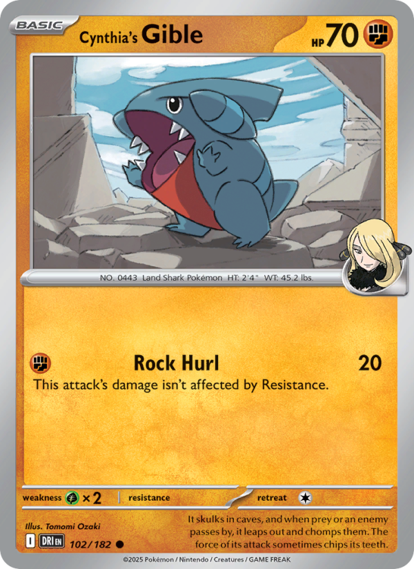 Cynthia's Gible (102/182) Reverse Holo card image