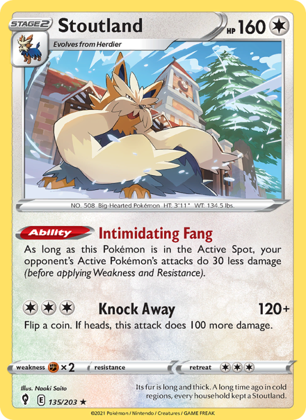 Stoutland (135/203) Reverse Holo card image