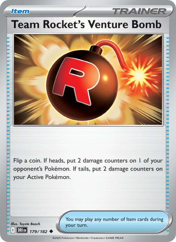 Team Rocket's Venture Bomb (179/182) Reverse Holo card image