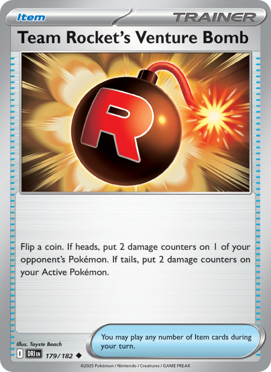Team Rocket's Venture Bomb (179/182) Reverse Holo card image