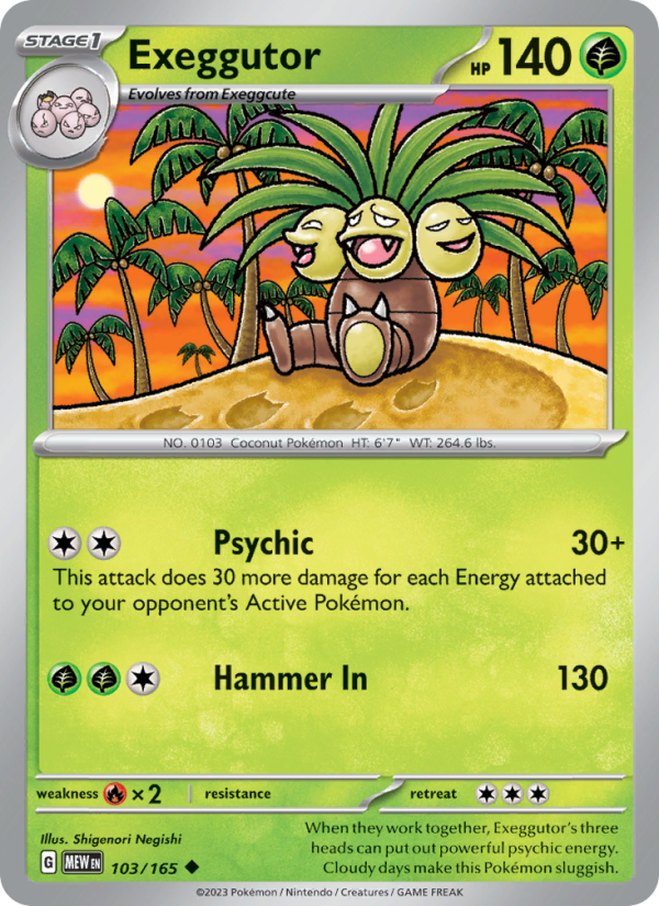Exeggutor (103/165) Reverse Holo card image