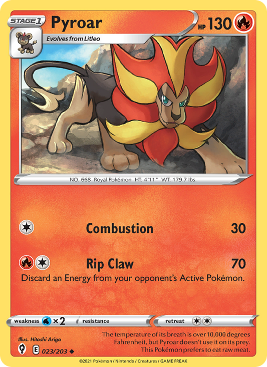 Pyroar (023/203) Reverse Holo card image