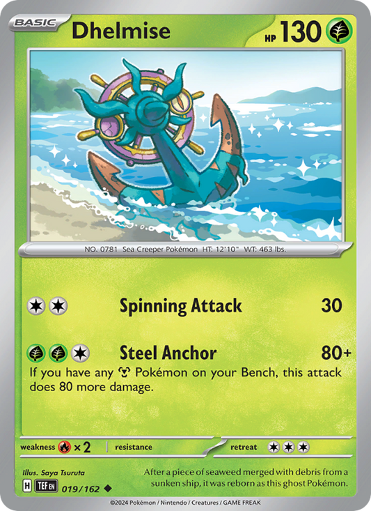 Dhelmise (019/162) Reverse Holo card image