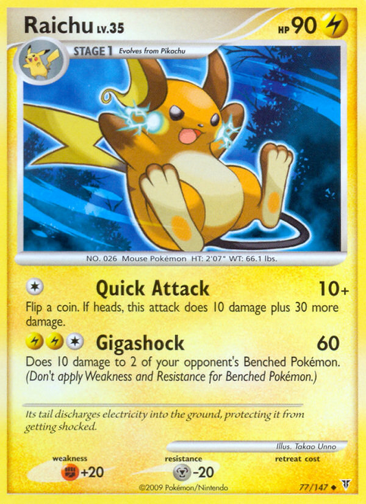 Raichu (077/147) Reverse Holo card image