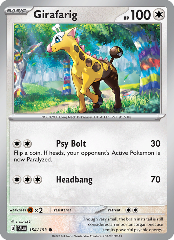 Girafarig (154/193) Reverse Holo card image