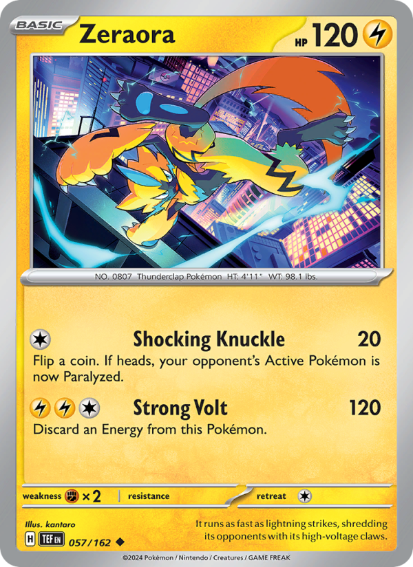 Zeraora (057/162) Reverse Holo card image