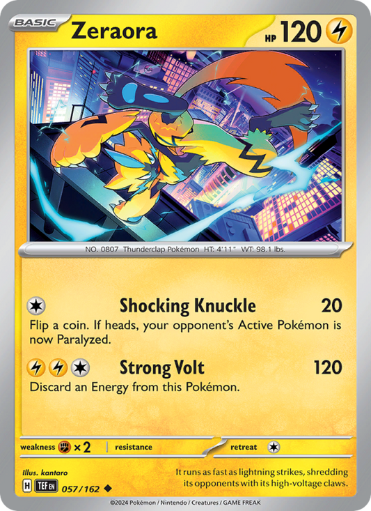 Zeraora (057/162) Reverse Holo card image
