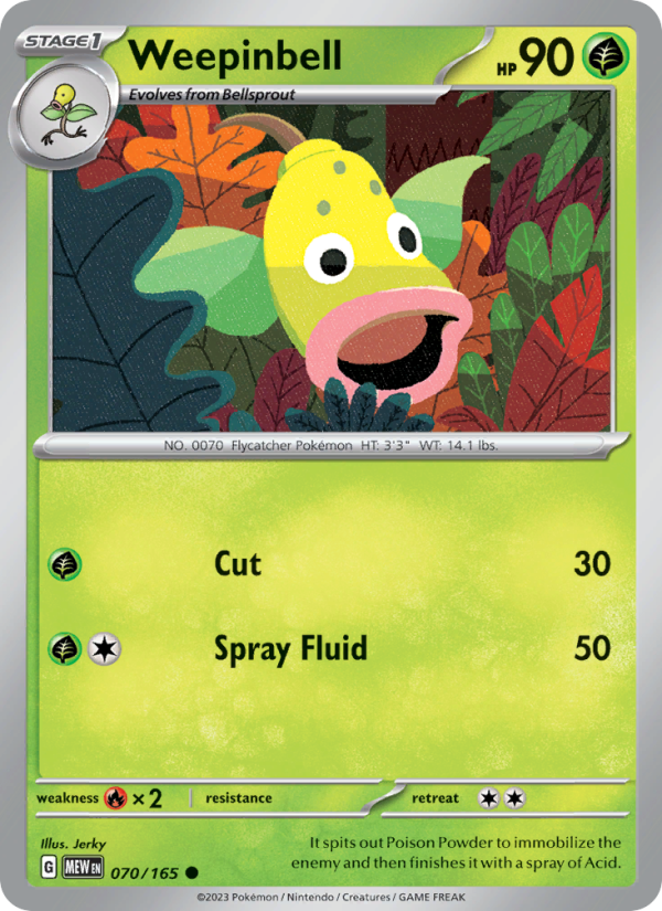 Weepinbell (070/165) Reverse Holo card image