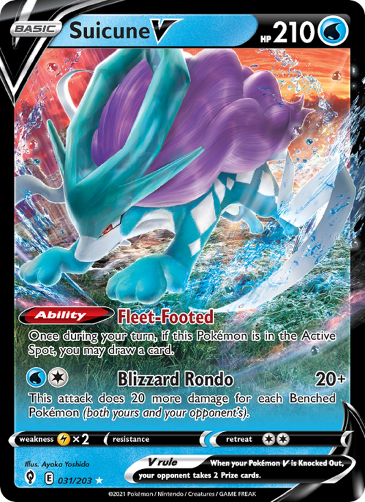 Suicune V (031/203) Holographic card image