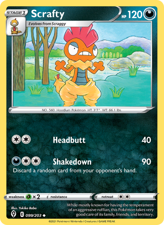 Scrafty (099/203) Reverse Holo card image